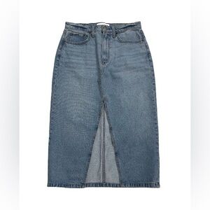 Abercrombie & Fitch Blue Denim Midi Skirt